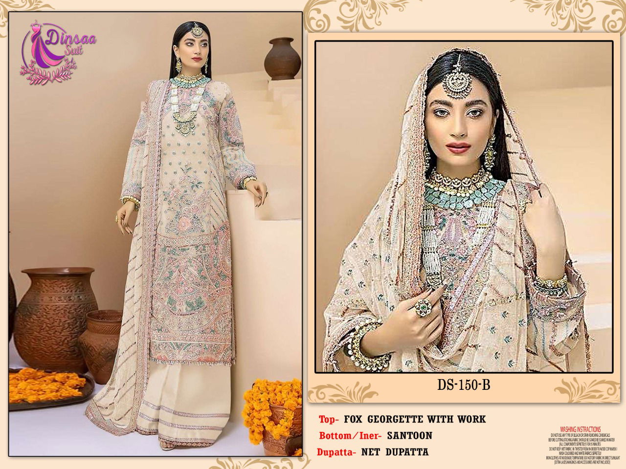 DINSAA SUIT 150 Heavy Festive Wear Wholesale Pakistani Salwar Suits 